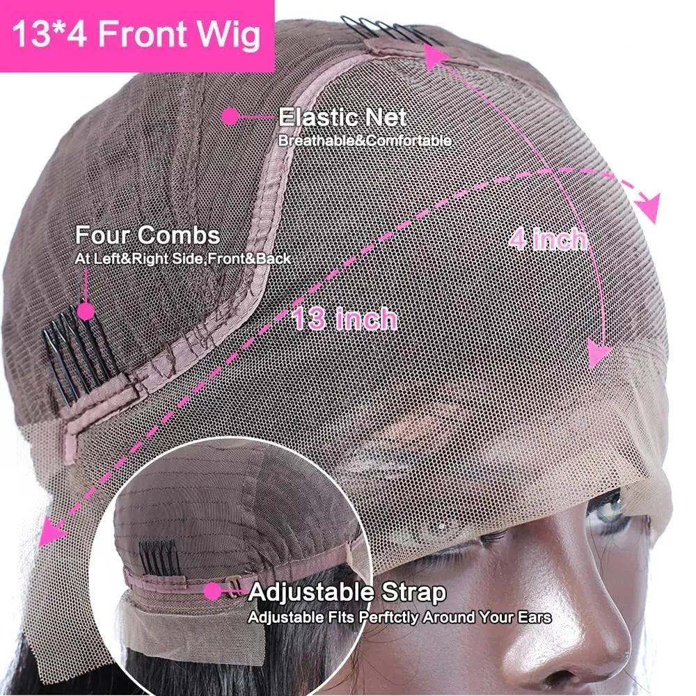 Curly real human hair wig with lace frontal shown in long length