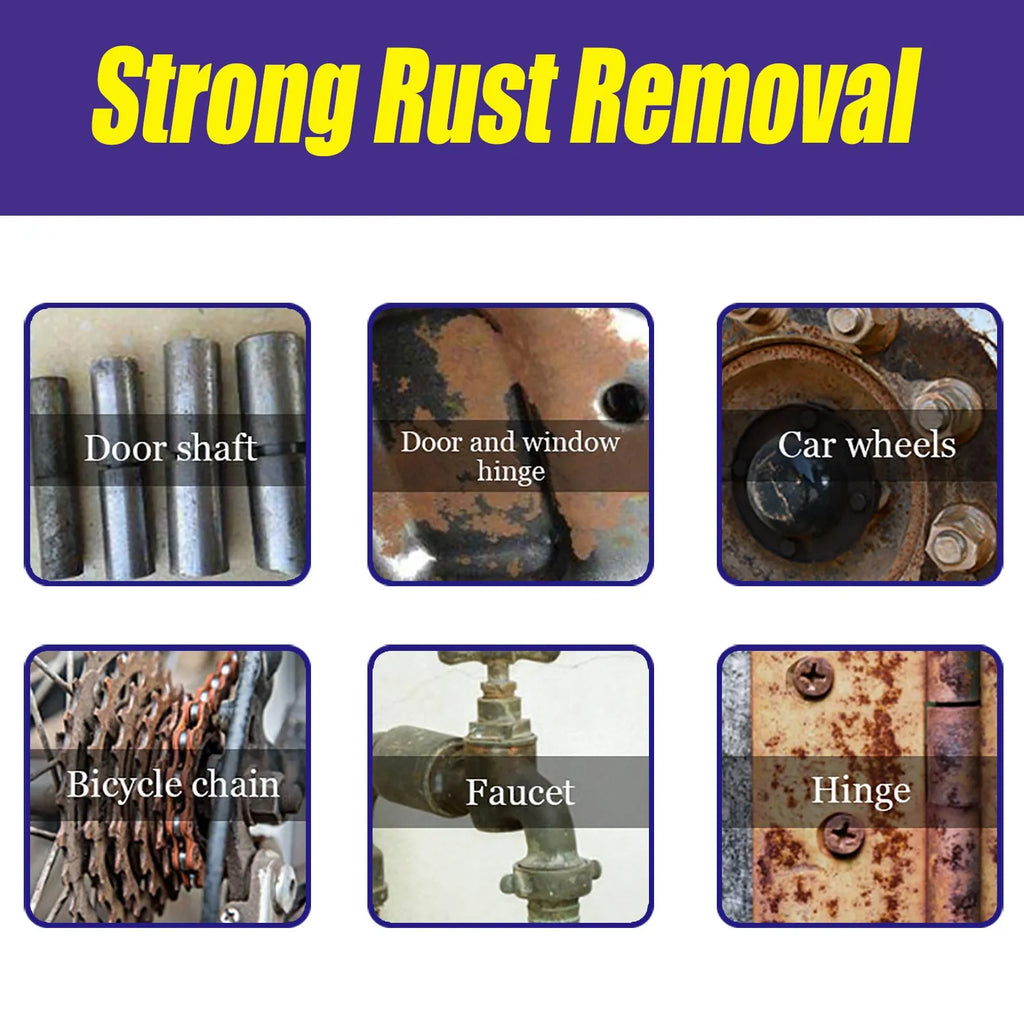 Metal rust remover spray bottle for wheel hub and household rust removal