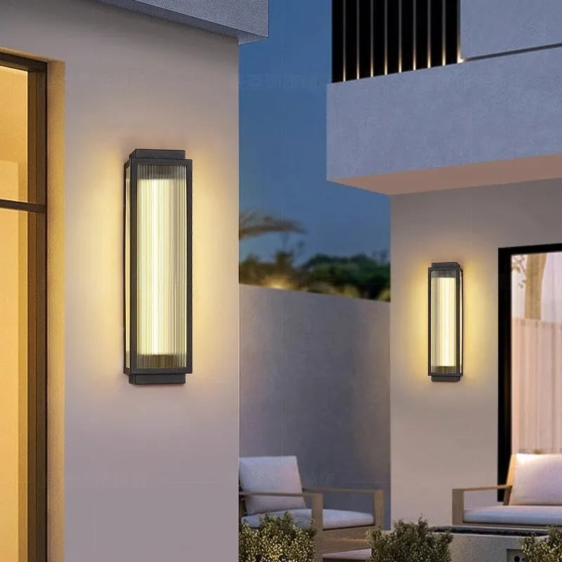 Outdoor wall lamp waterproof stainless steel for courtyard garden lighting with warm light option