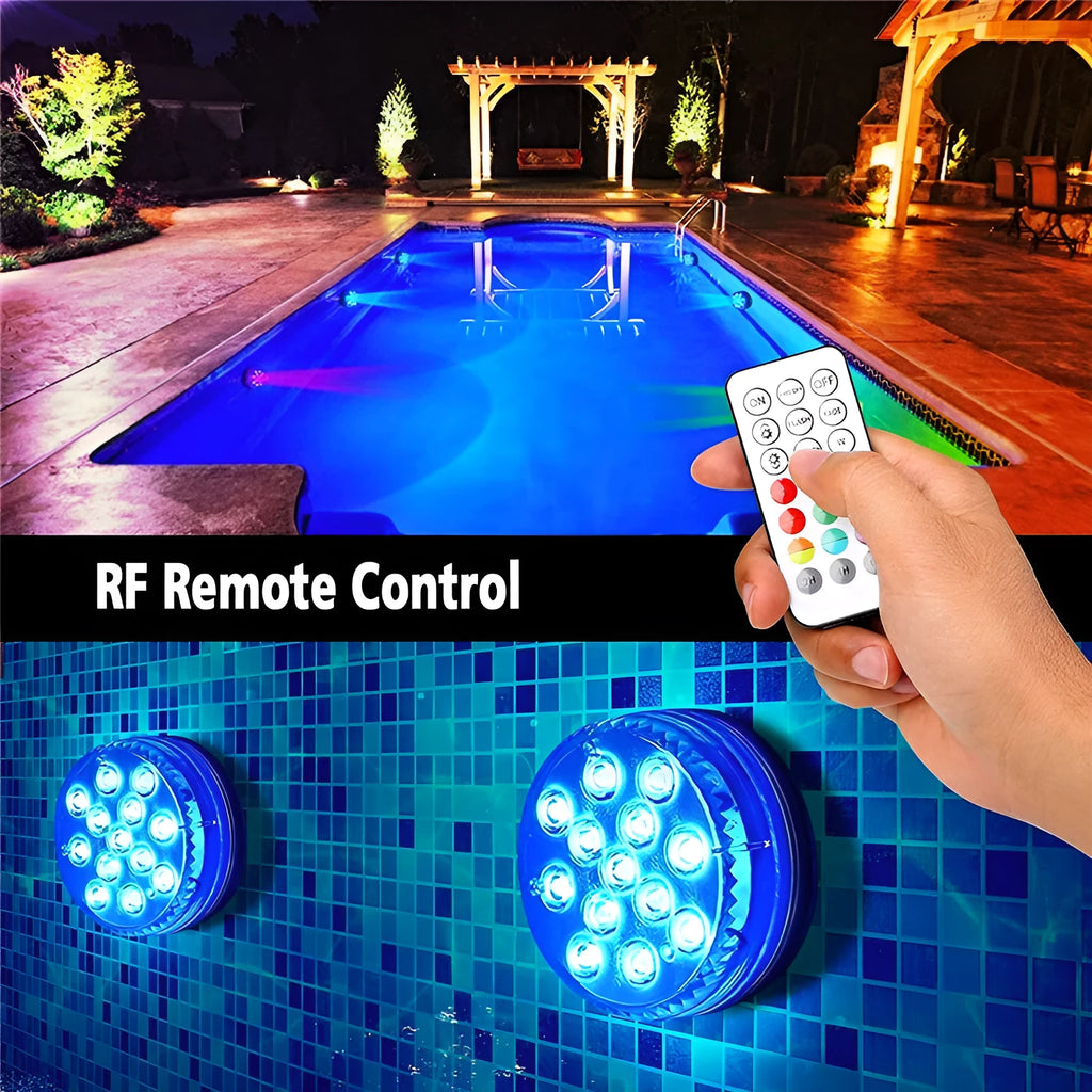 Colour changing remote control diving light with IP68 waterproof rating for garden decoration