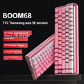 BOOM68 compact mechanical gaming keyboard with RGB lighting on a desk