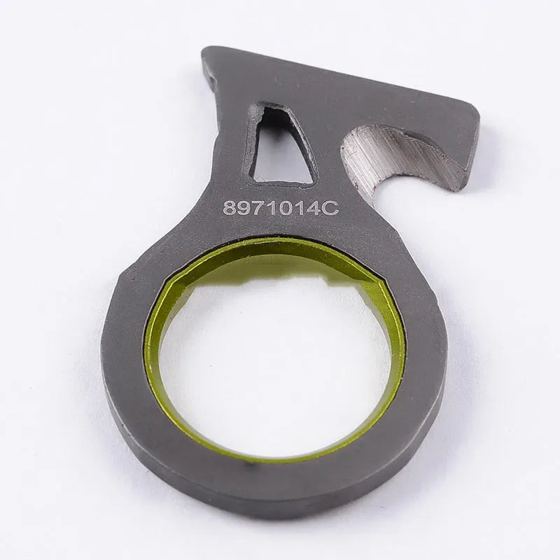 Black portable emergency gadget survival tool with 440 steel rope cutter, 4.3 x 2.4 cm