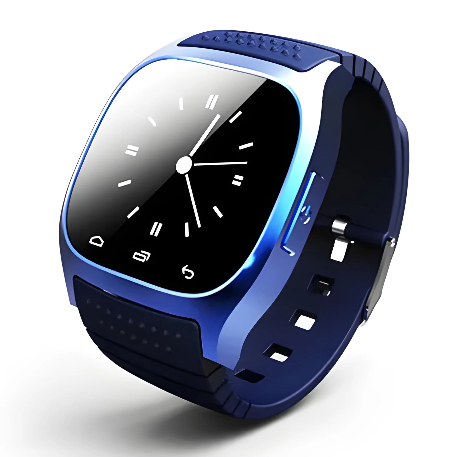 Bluetooth sports watch in black showing sleep monitoring and call functions