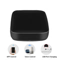 Black infrared remote control with voice control capability and environmental sensors