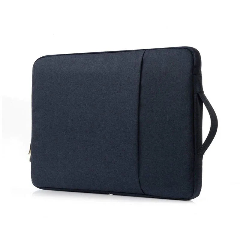 Canvas handbag-style protective case for a Pro 12.9 tablet in grey, light grey, navy, and rose red colour options.