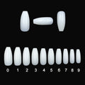Clear natural French tip false nails in 10 different sizes, 500-piece pack with ABS material