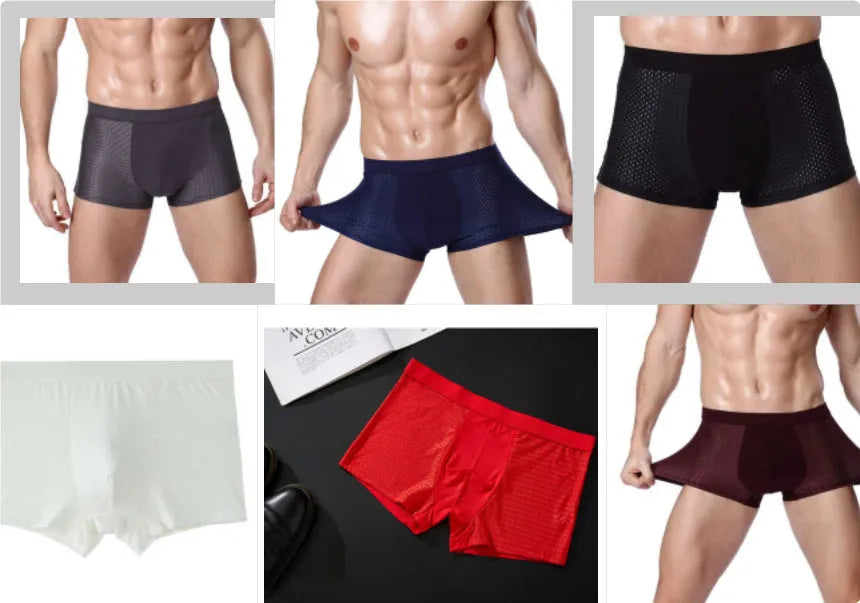 Pack of three men's black modal boxer briefs with U convex design on a white background.