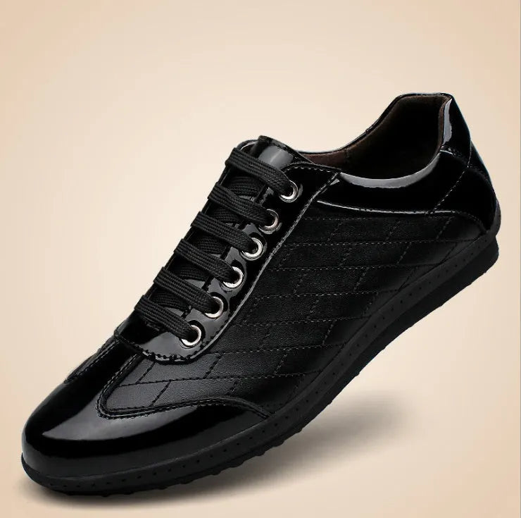 Men's genuine leather oxford shoes in black, handmade, view from side