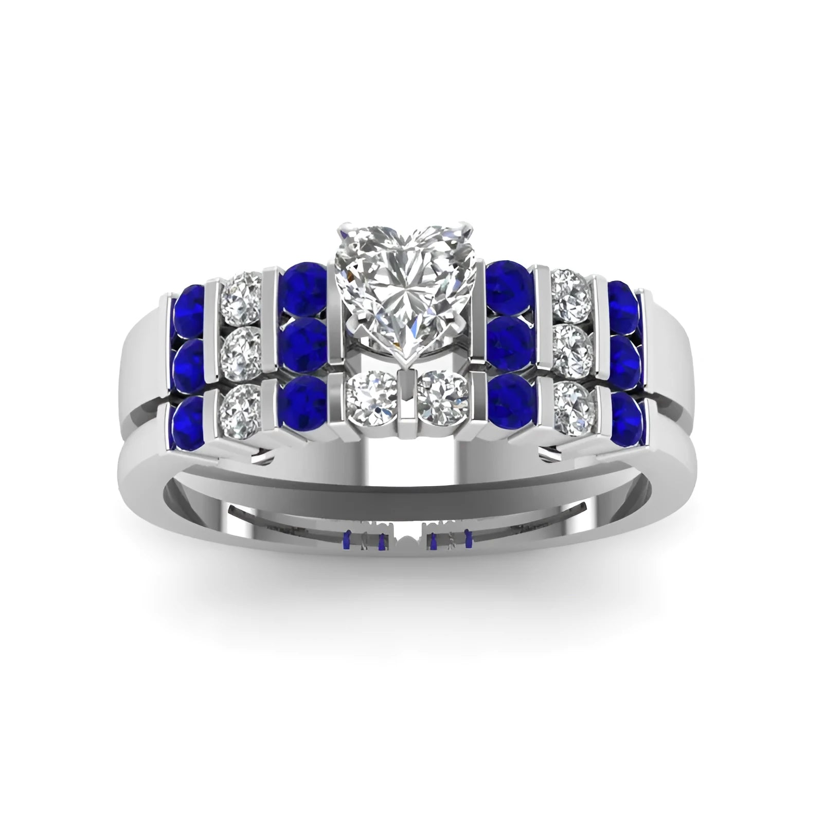 Square love heart-shaped women's ring in alloy with artificial gem inlay, silver colour option, size No 7