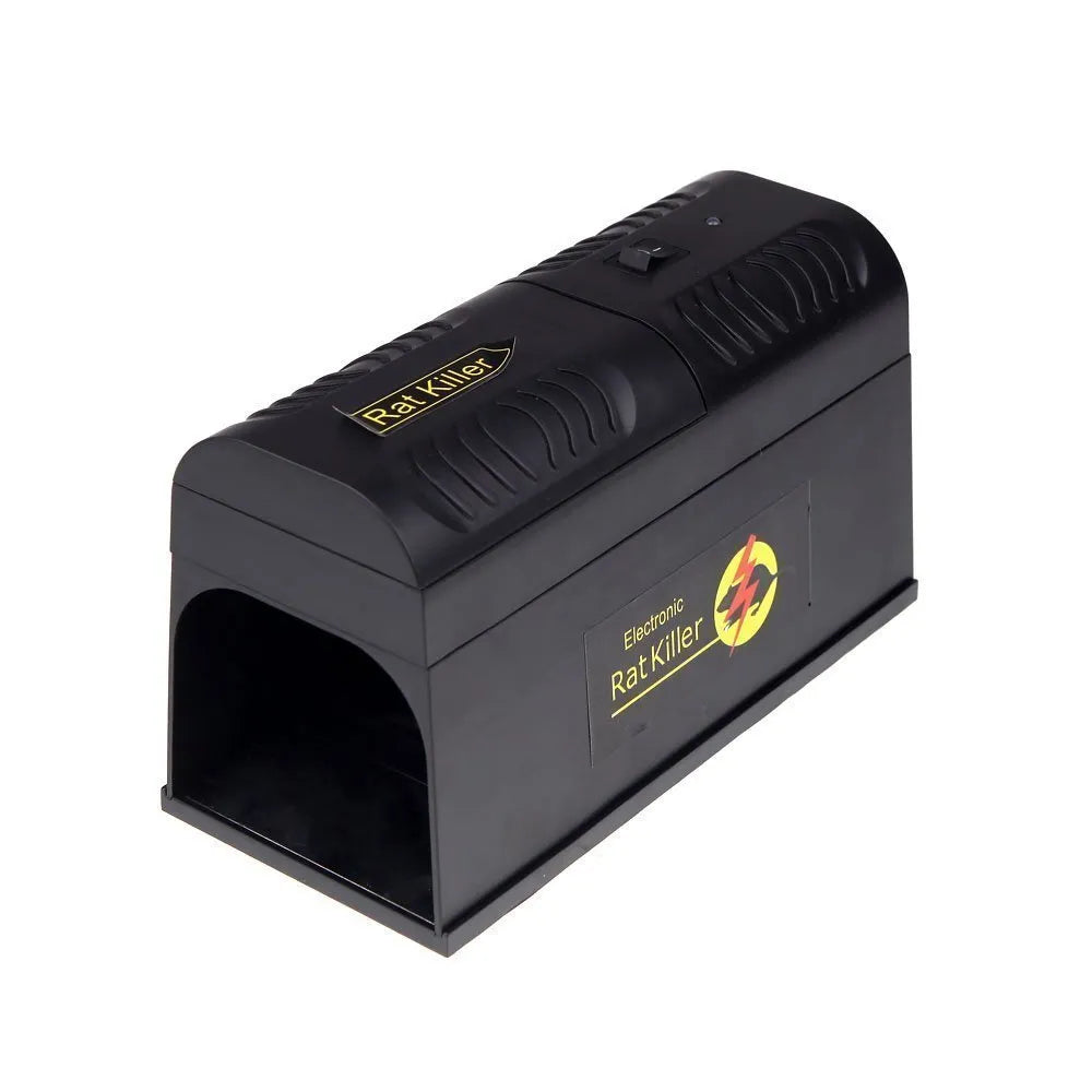 Black high voltage trigger rodent killer on a floor, 2W 6V 20Hz, 208x115x75mm