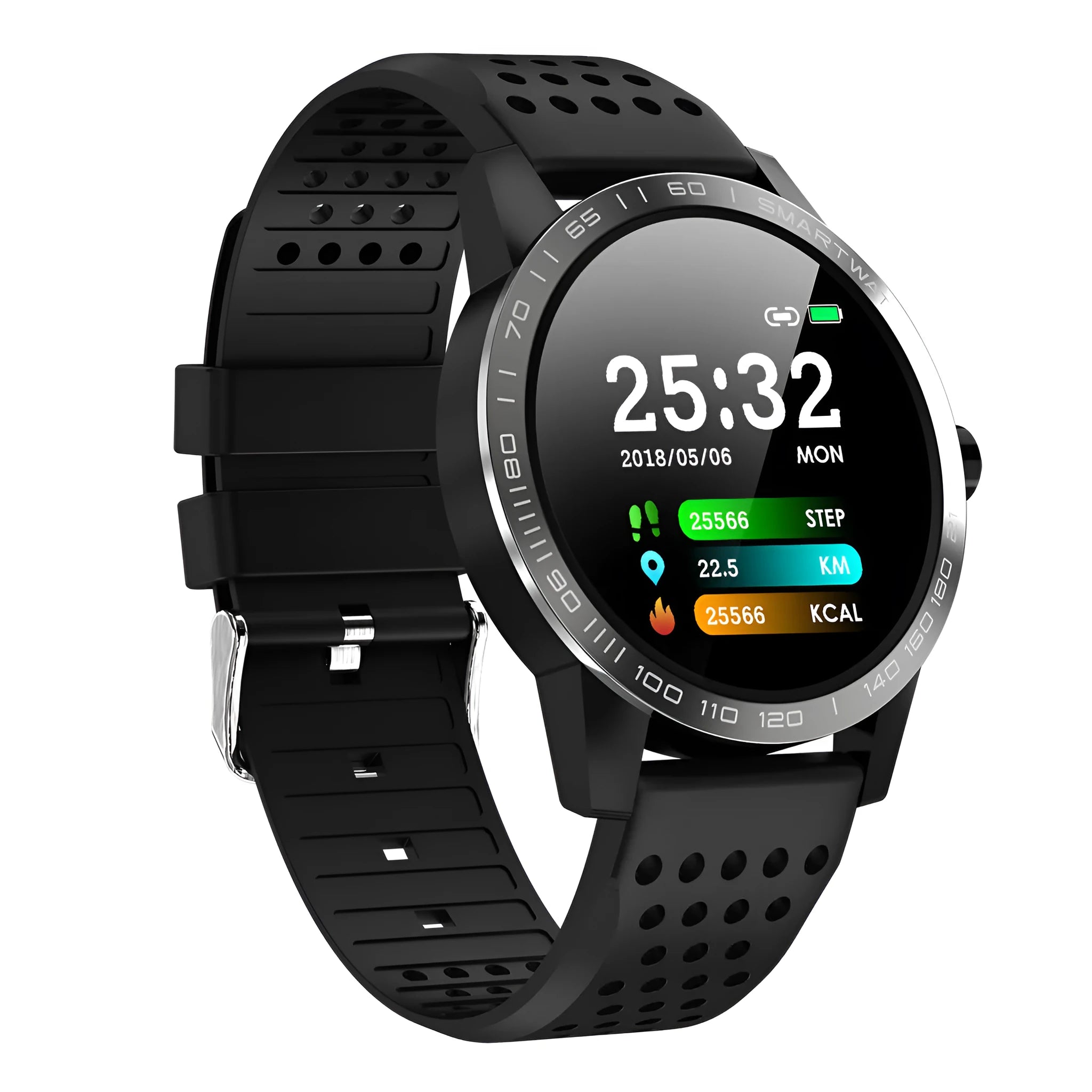 T2 colour screen heart rate smart bracelet on wrist showing step count display