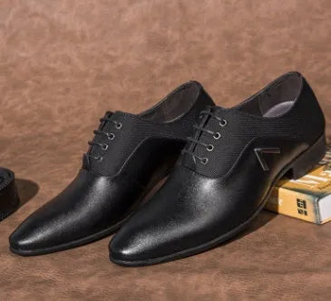Men's extra large Oxford shoes in black, brown and yellow with PU upper and rubber sole