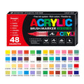 Set of straight liquid acrylic marker pens with soft head tips in various colours for art and graffiti