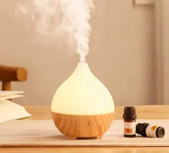 Asakusa wood grain finish aroma diffuser with 100ml water tank and USB cable