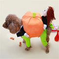 Orange cotton pet Halloween pumpkin costume for dogs with Velcro adjustable bust
