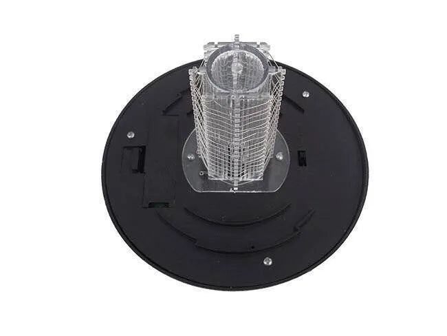 Black solar mosquito lawn lamp with 14cm head and 42cm height on grass