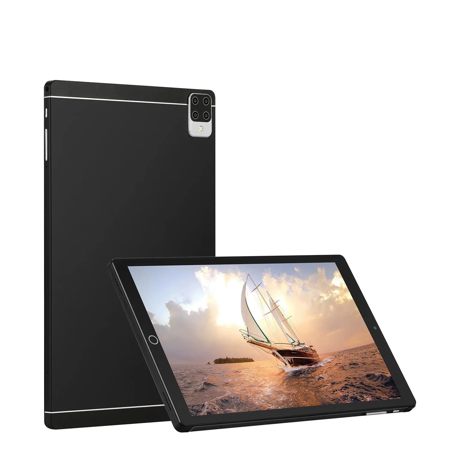 11.6-inch Android tablet in black colour showing homescreen with dual SIM and GPS icons visible