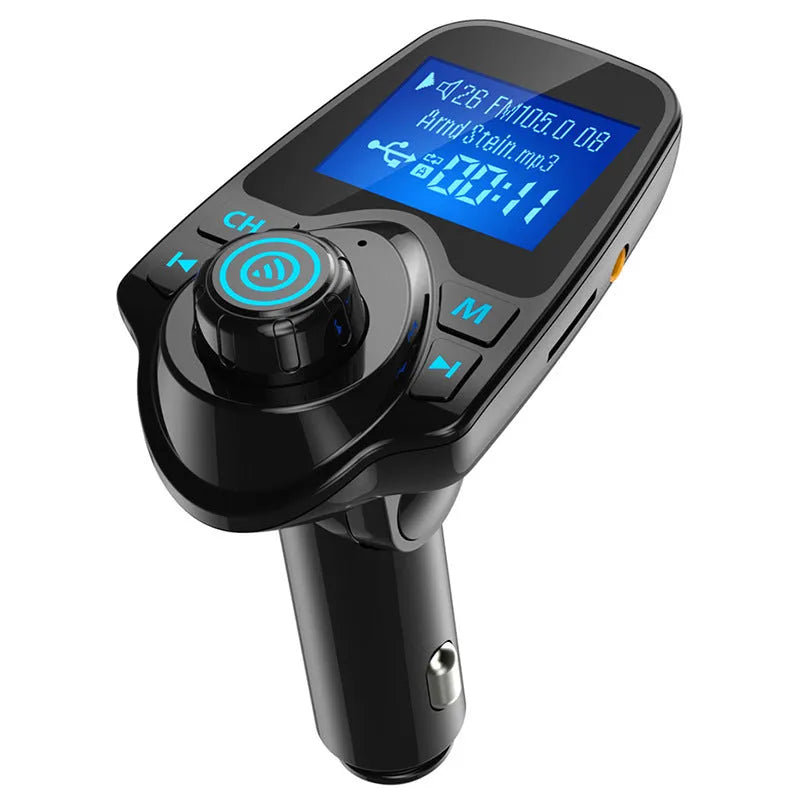 Black G7 car Bluetooth FM transmitter hands-free device with USB port and TF card slot