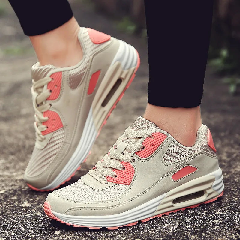 Women's casual shoes with 3.5cm low heel in beige orange, grey and pink purple colour options