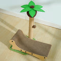 Wooden beach chair style cat climbing frame with scratch board and hemp mat.