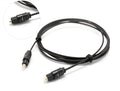 OD2.2 digital optical audio cable with TOSLINK connectors, showing its slim 2.2mm profile.