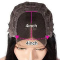 A woman wearing a Real Human Hair Lace Headgear with a 4x4 lace front in a long, straight style.