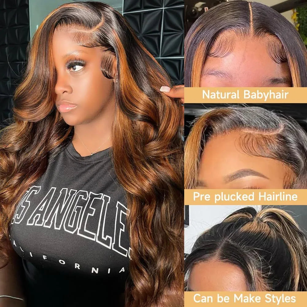 Ladies front lace synthetic wig brown medium long curly big wave M1559 1B/30# 24 inches
