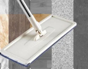 Home kitchen wooden floor lazy mop with 360-degree rotating microfiber flat mop head and bucket