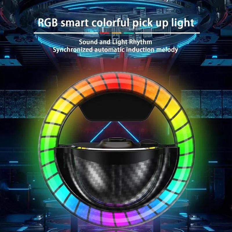 Black aromatherapy rhythm lamp with phantom LED lighting and circular perfume seat measuring 85.6mm