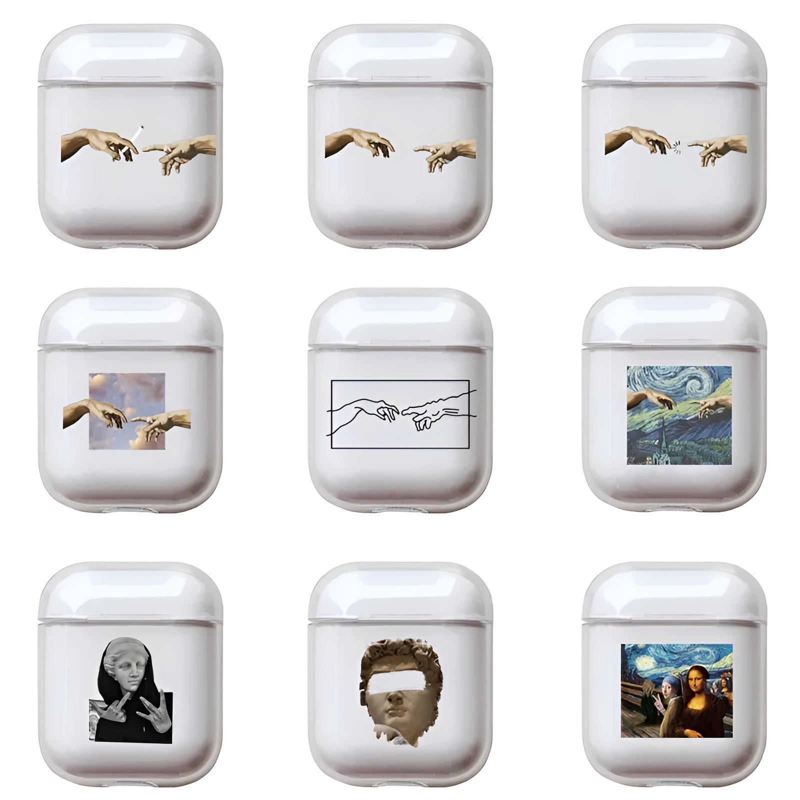 Clear plastic protective case for Apple AirPods and AirPods Pro earbuds