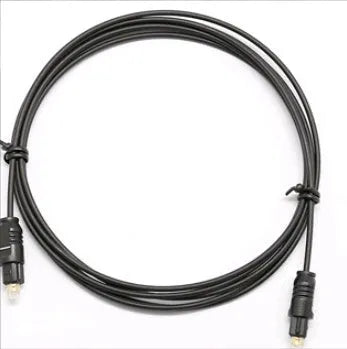 OD2.2 digital optical audio cable with TOSLINK connectors, showing its slim 2.2mm profile.