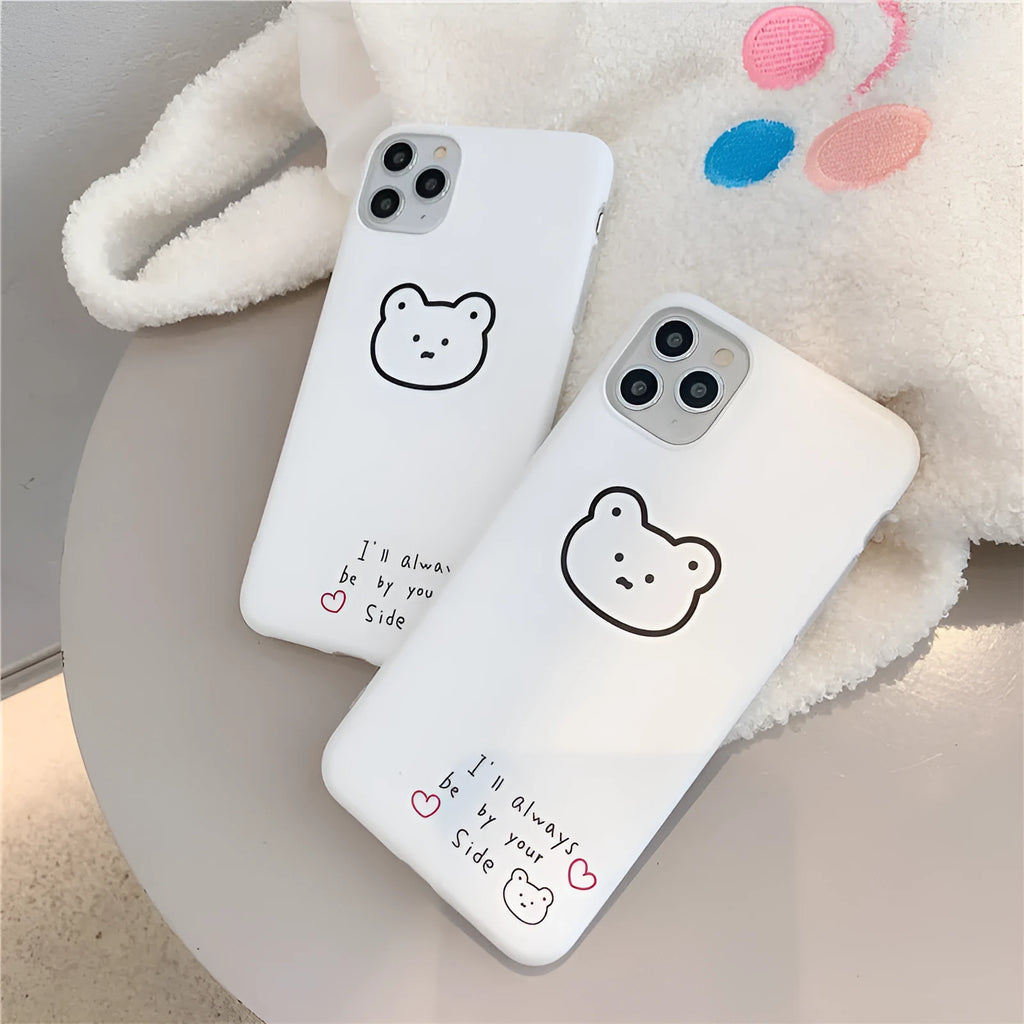 Soft silicone phone case with cartoon Korean bear design for Apple iPhone 11 Pro Max