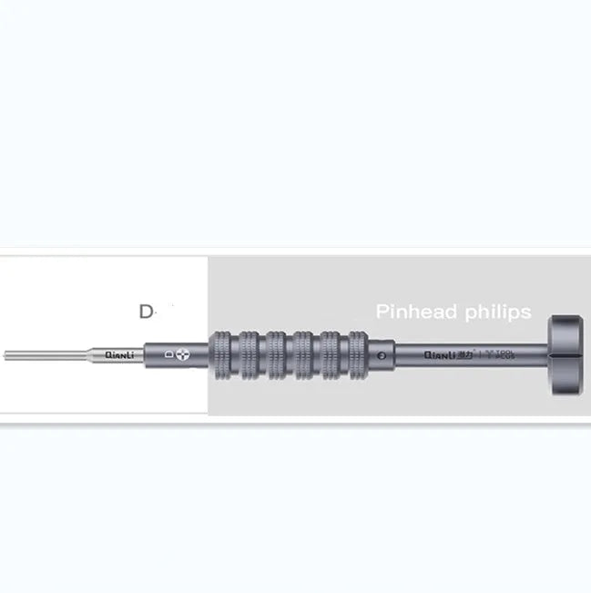 iPhone repair screwdriver tool with cross triangle T2 heads and grenade-shaped aluminium handle