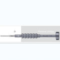 iPhone repair screwdriver tool with cross triangle T2 heads and grenade-shaped aluminium handle