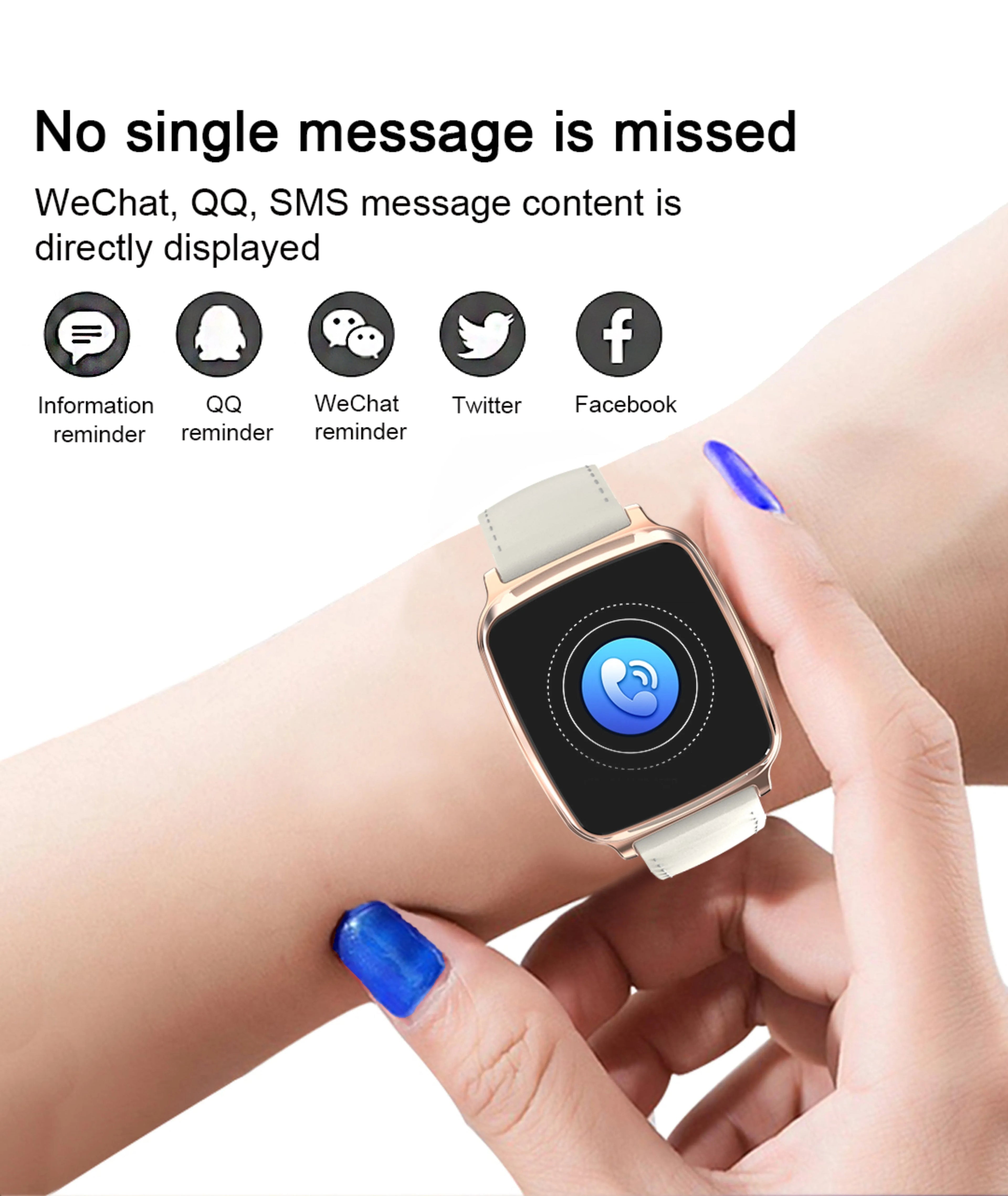 M8 smart bracelet showing zinc alloy body with tempered glass screen and TPU wrist strap
