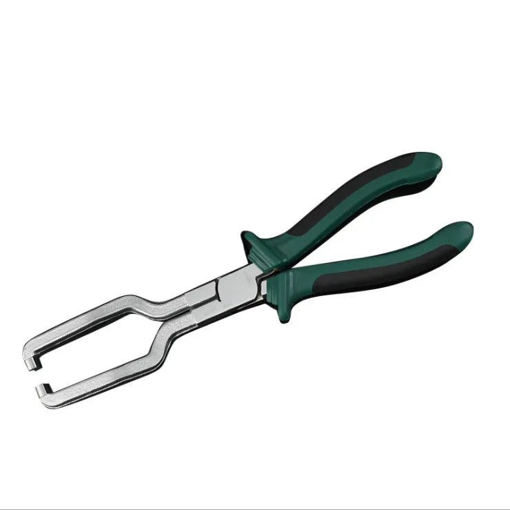 Caliper tubing pliers in iron with rubber handles, two sizes shown for fuel pipe connector removal