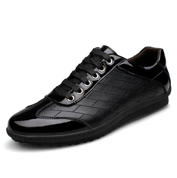 Men's genuine leather oxford shoes in black, handmade, view from side