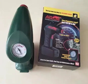 Portable electric car air pump with 12V connector for tyre inflation
