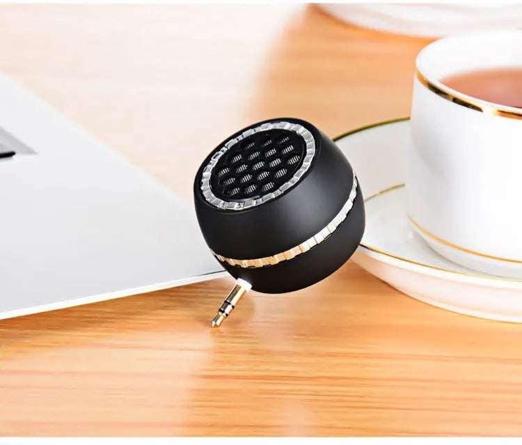 Universal external amplifier speaker in black, gold, or rose gold with 5V power input