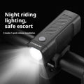 Bicycle headlight with USB charging port and quick-release bracket for handlebar mounting