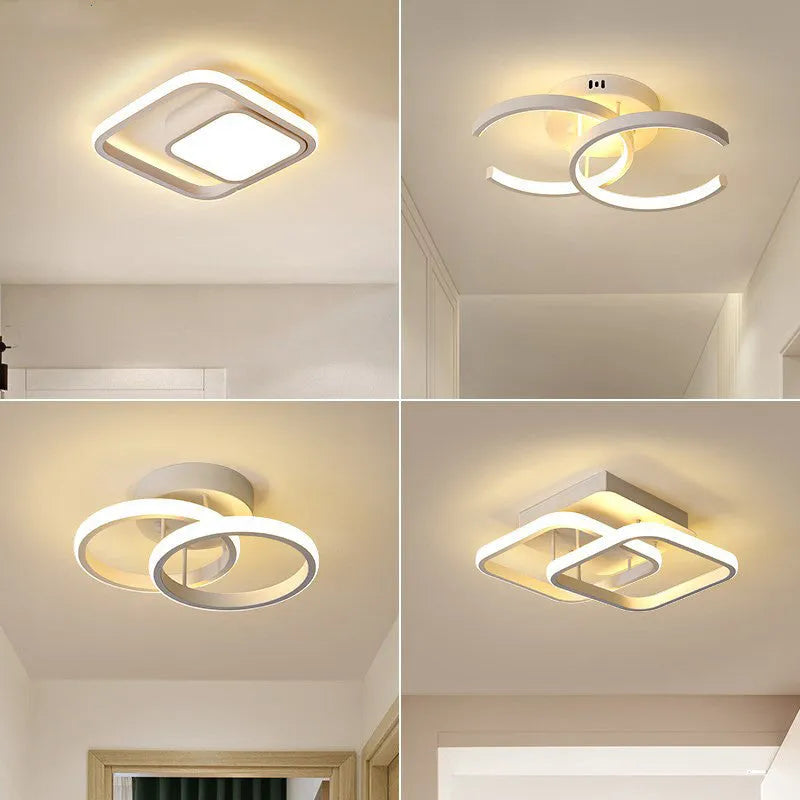 Commercial LED corridor aisle lighting fixtures in three style variations for hotels and restaurants