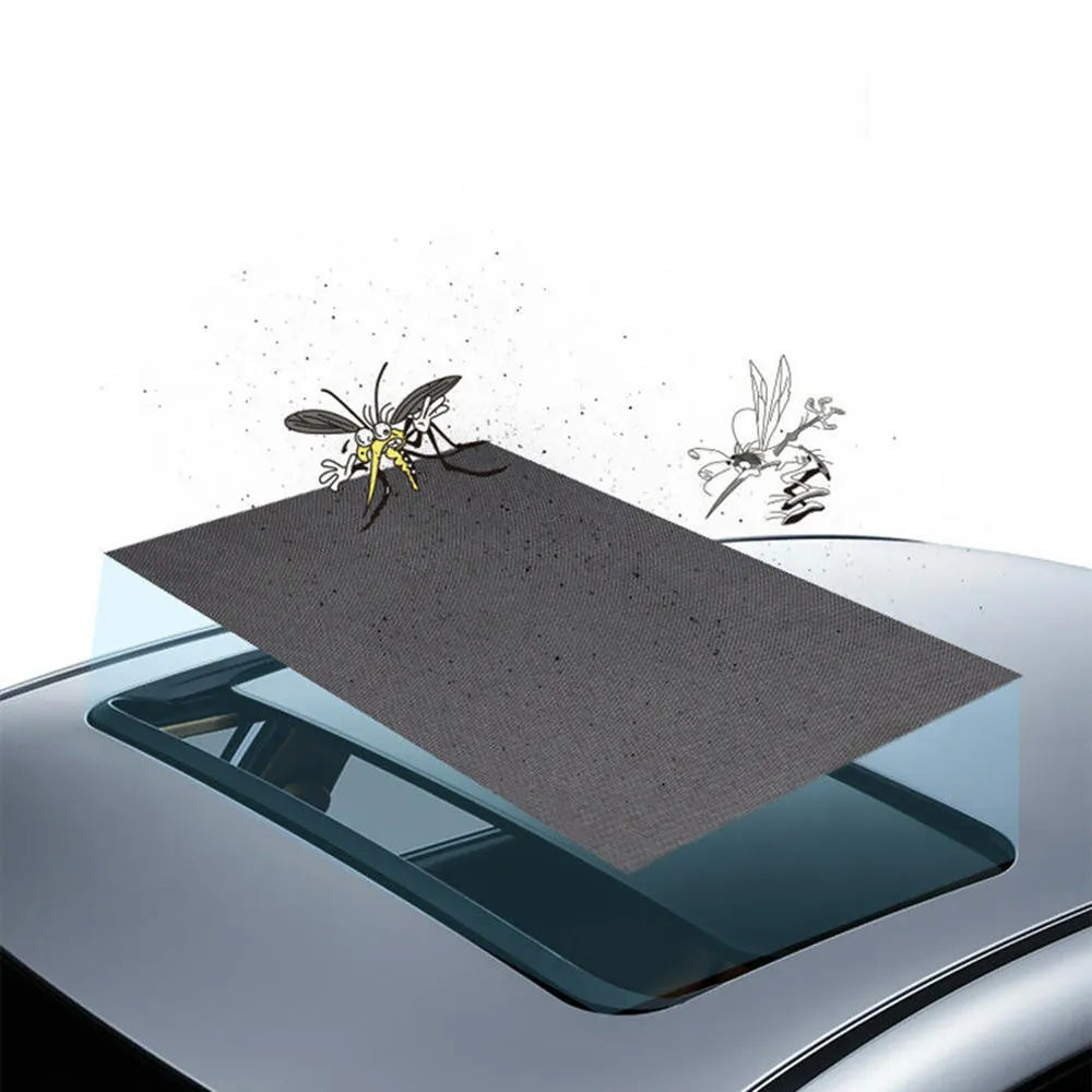 Black magnetic car sunroof sunshade with silver coated fabric for vehicle skylight 95cm by 55cm