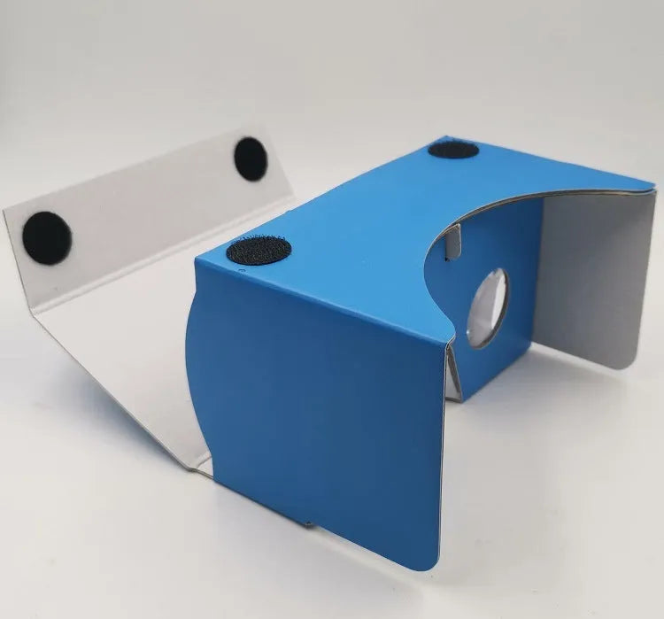Pink and white foldable cardboard VR glasses viewer for 6-inch mobile phones