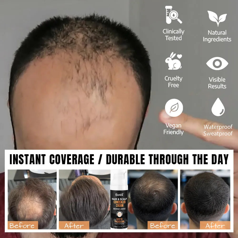 30ml bottle of scalp concealer pomade with applicator for covering thinning hair.
