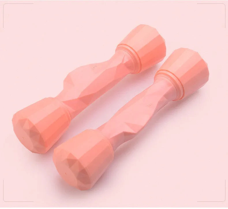 Adjustable diamond dumbbell fitness set 3kg pink TPE grip with detachable steel blocks