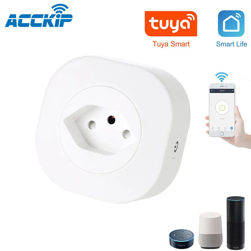 White smart socket plug with EU/US/Swiss plug styles for WIFI voice control
