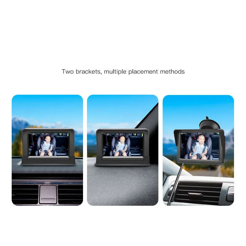 5-inch AHD high-definition car baby monitor with infrared night vision camera and mounting bracket