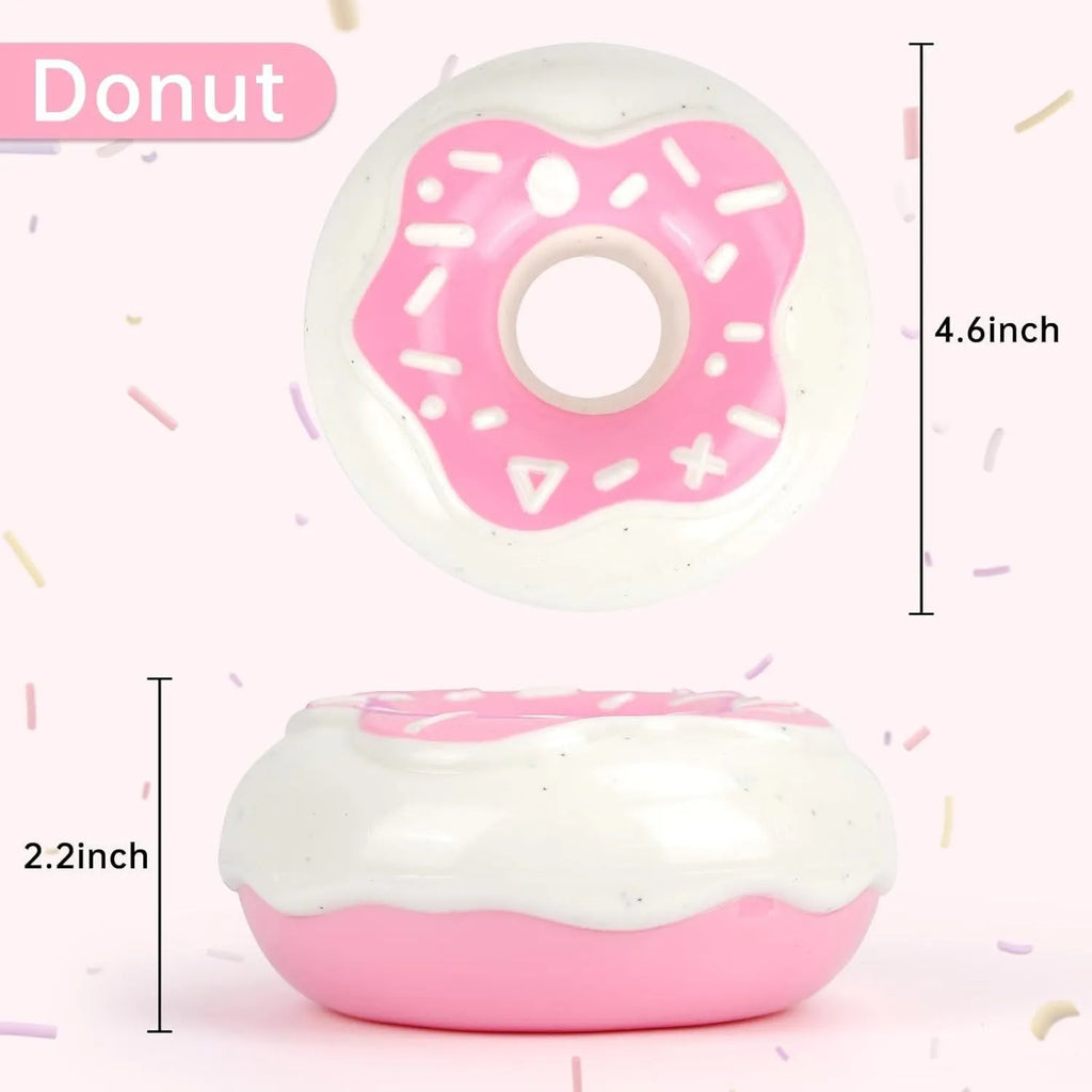 Donut-shaped dog chew toy in Coffee colour with embossed surface on a plain background