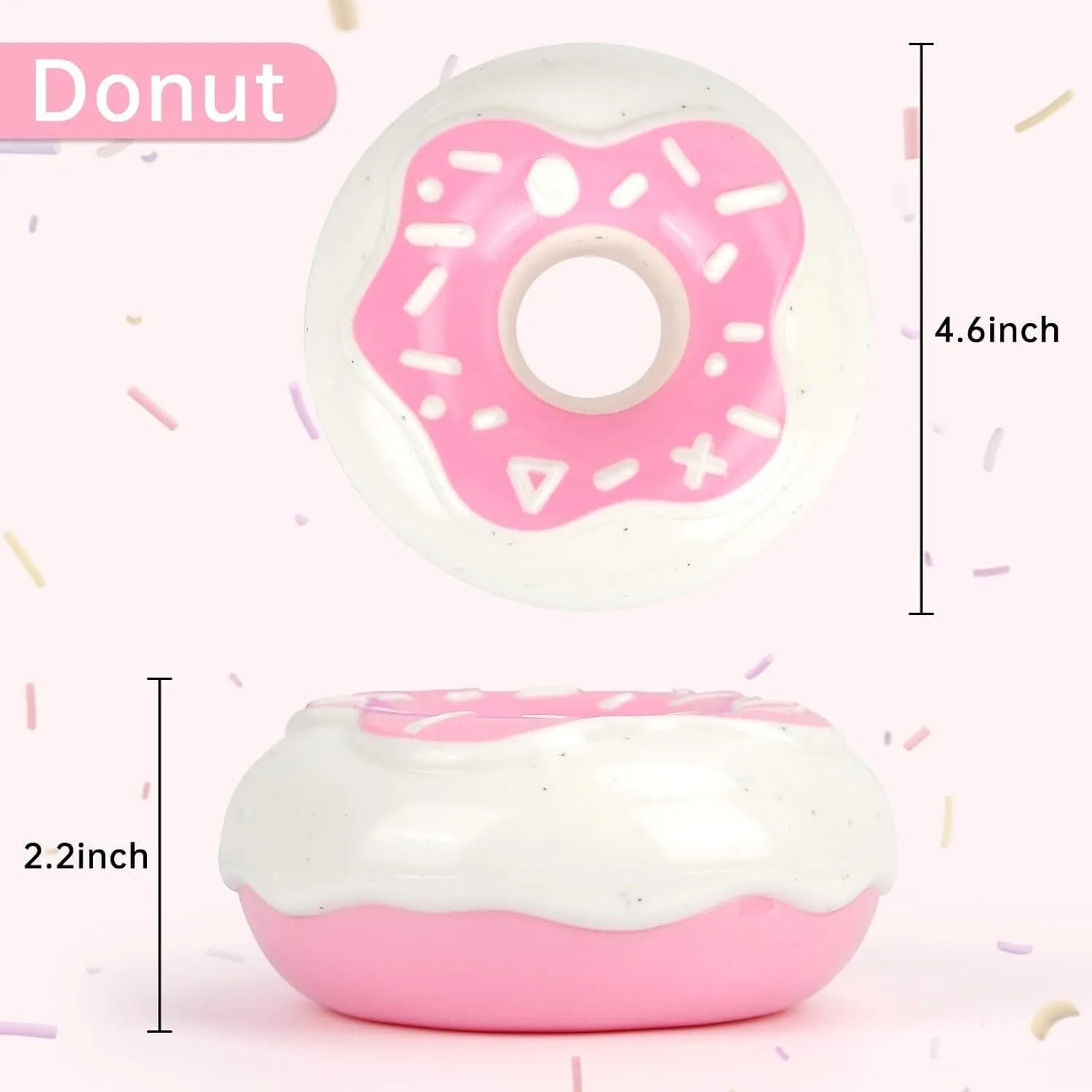 Donut-shaped dog chew toy in Coffee colour with embossed surface on a plain background