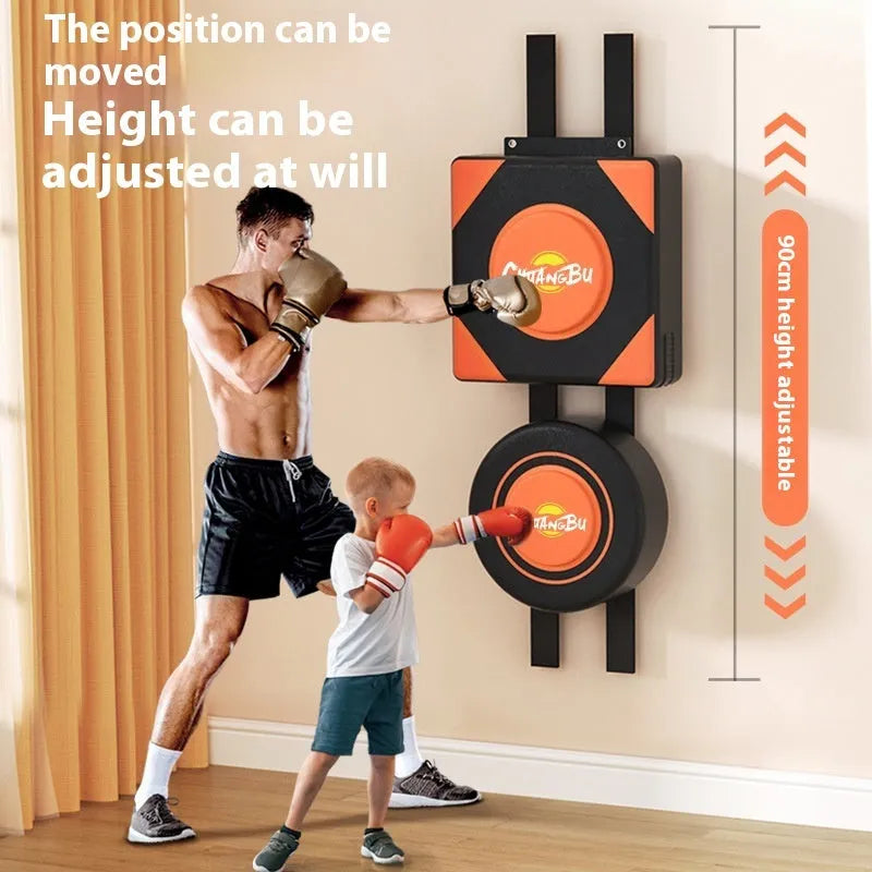 Boxing sandbag wall target in PU material, hanging on a wall, with round 40cm striking surface